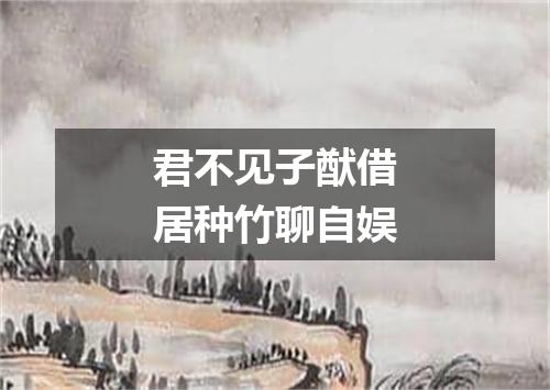 君不见子猷借居种竹聊自娱