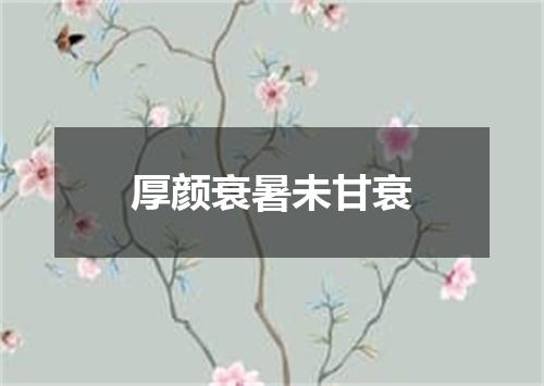厚颜衰暑未甘衰