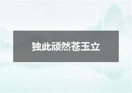 独此顽然苍玉立