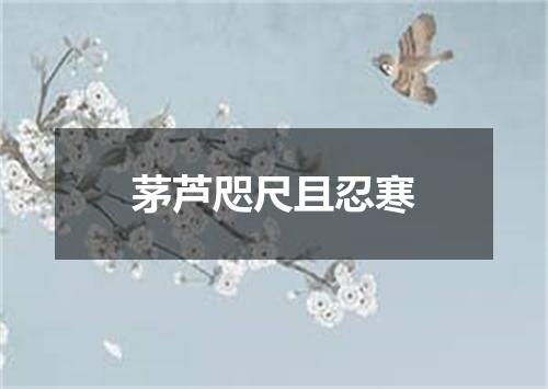 茅芦咫尺且忍寒
