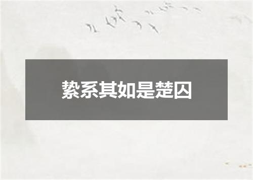 絷系其如是楚囚