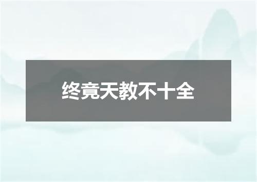 终竟天教不十全