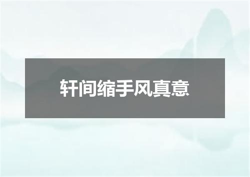 轩间缩手风真意