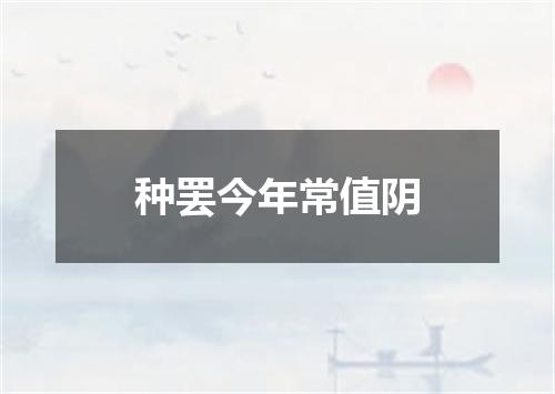 种罢今年常值阴
