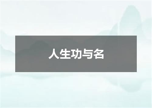 人生功与名