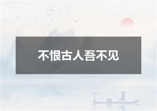 不恨古人吾不见