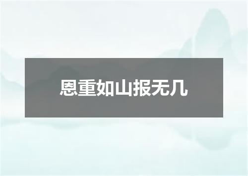 恩重如山报无几