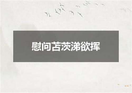 慰问苫茨涕欲挥