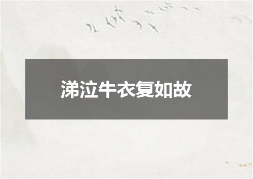 涕泣牛衣复如故
