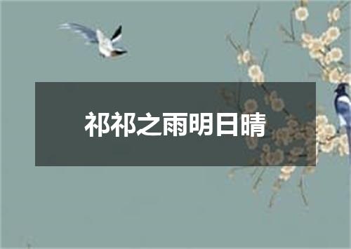 祁祁之雨明日晴