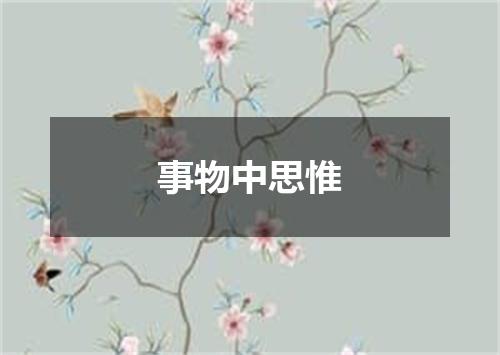 事物中思惟
