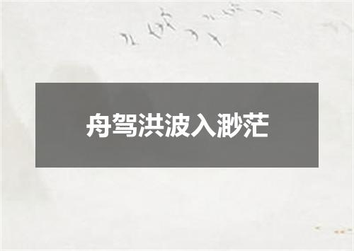 舟驾洪波入渺茫