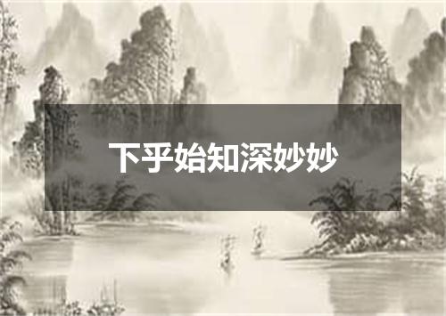 下乎始知深妙妙