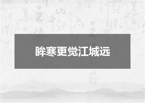 眸寒更觉江城远