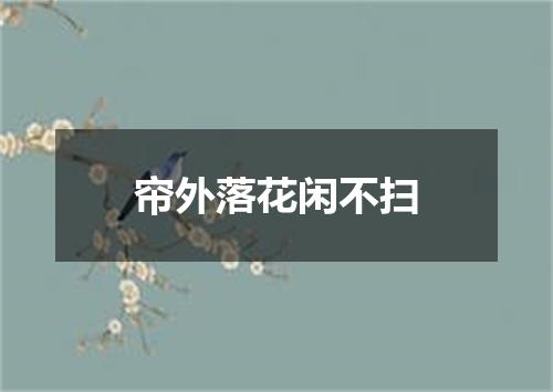 帘外落花闲不扫