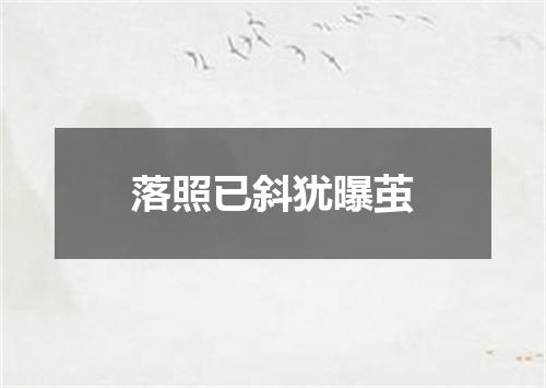 落照已斜犹曝茧