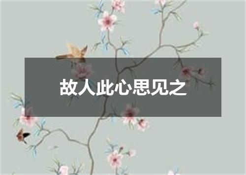 故人此心思见之