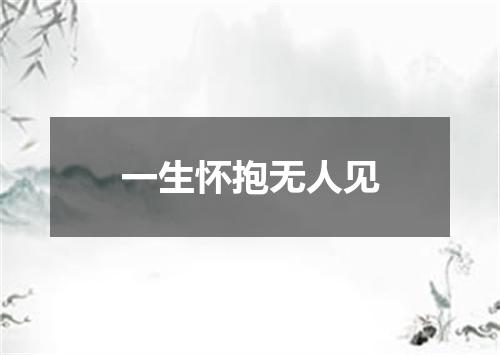 一生怀抱无人见