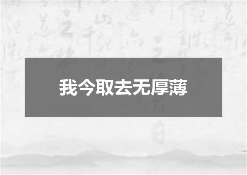 我今取去无厚薄