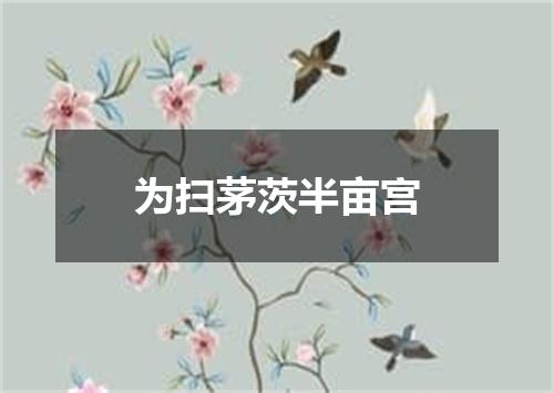 为扫茅茨半亩宫