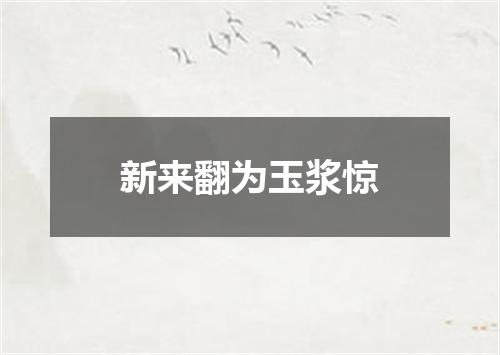 新来翻为玉浆惊