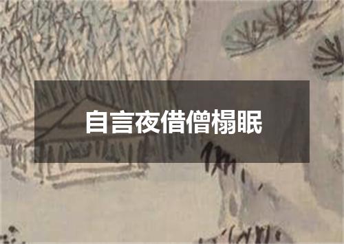 自言夜借僧榻眠