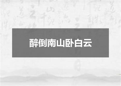 醉倒南山卧白云