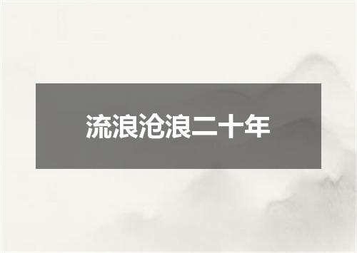 流浪沧浪二十年