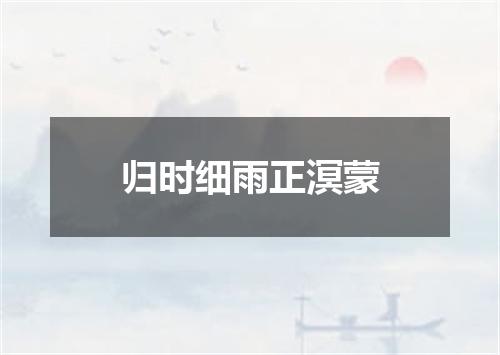 归时细雨正溟蒙