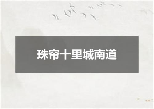 珠帘十里城南道