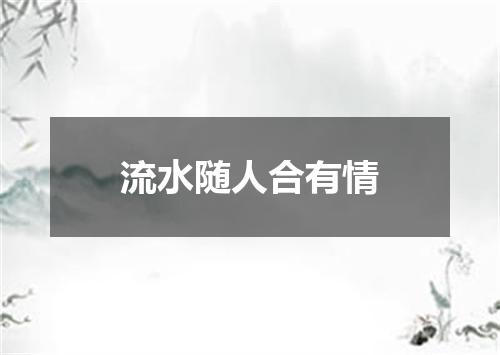 流水随人合有情