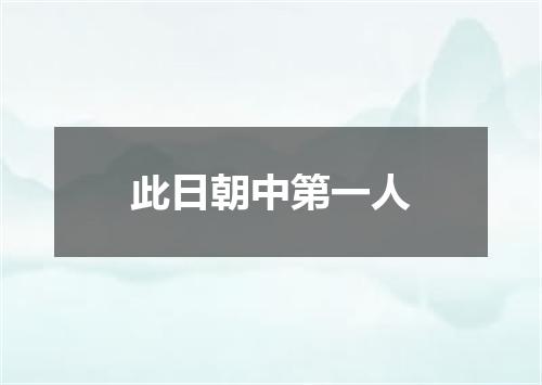 此日朝中第一人