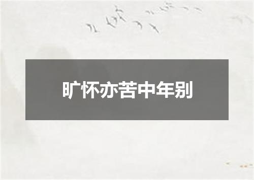 旷怀亦苦中年别