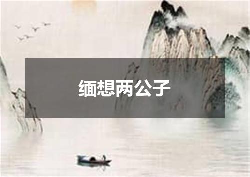 缅想两公子