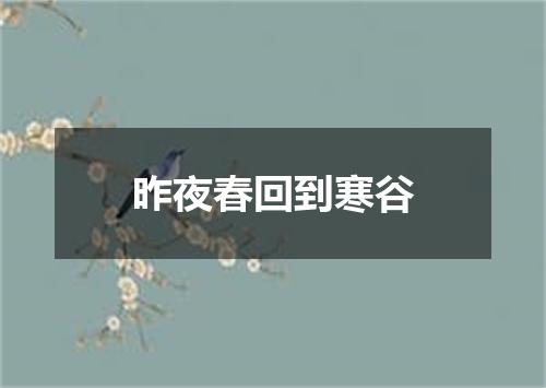 昨夜春回到寒谷