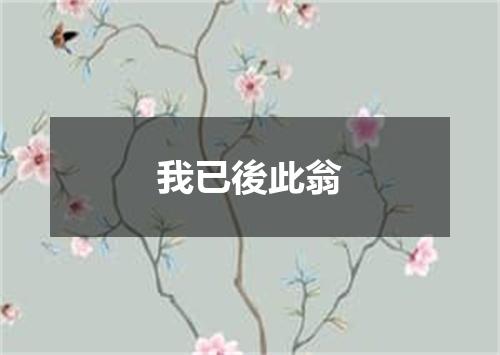 我已後此翁