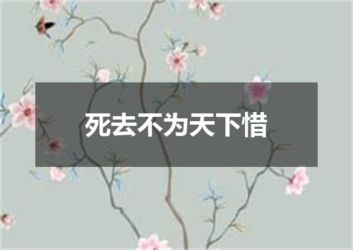 死去不为天下惜