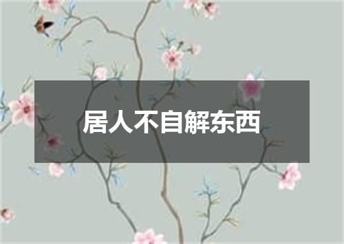 居人不自解东西