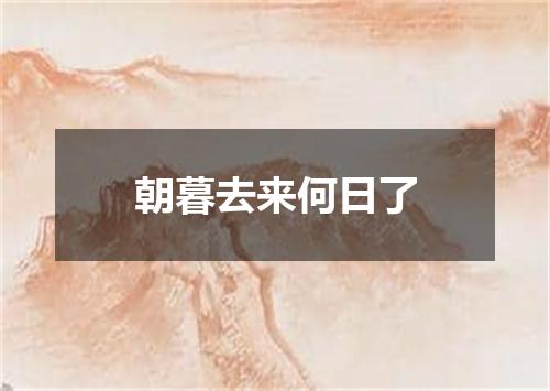 朝暮去来何日了