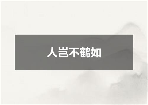 人岂不鹤如