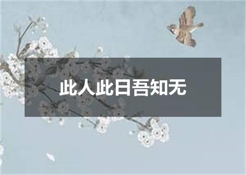 此人此日吾知无