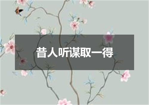 昔人听谋取一得