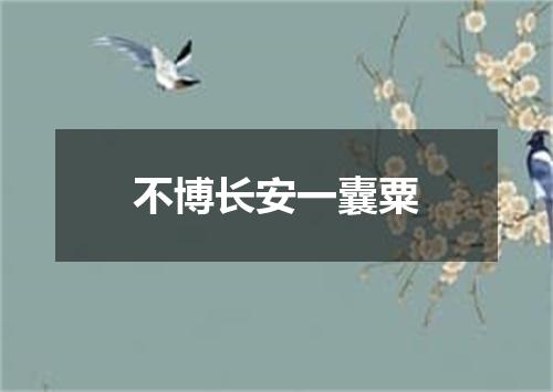 不博长安一囊粟