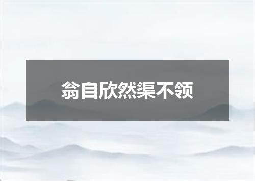 翁自欣然渠不领