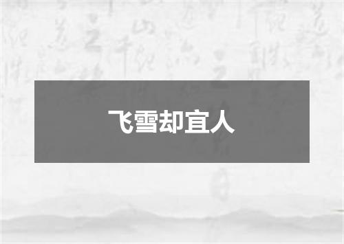 飞雪却宜人