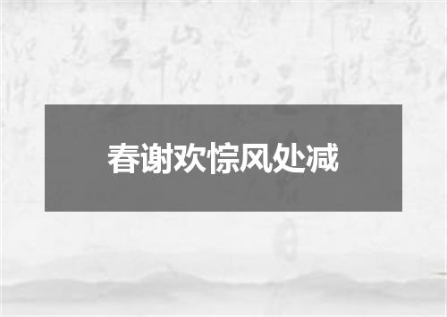春谢欢悰风处减