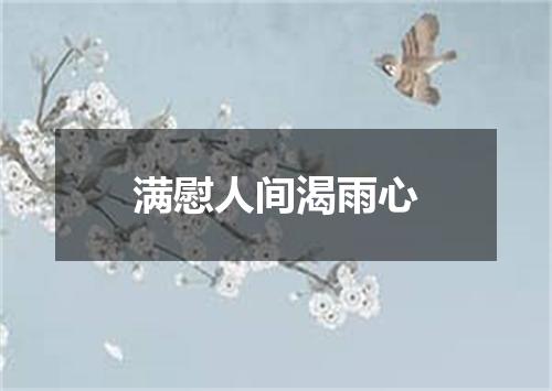 满慰人间渴雨心