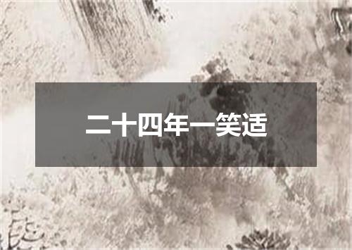 二十四年一笑适