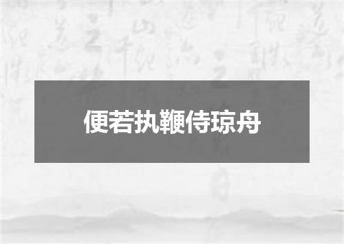 便若执鞭侍琼舟
