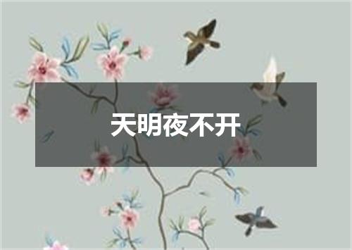 天明夜不开